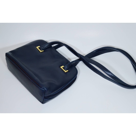 Y2K 90s navy and gold purse faux leather - Picture 1 of 4